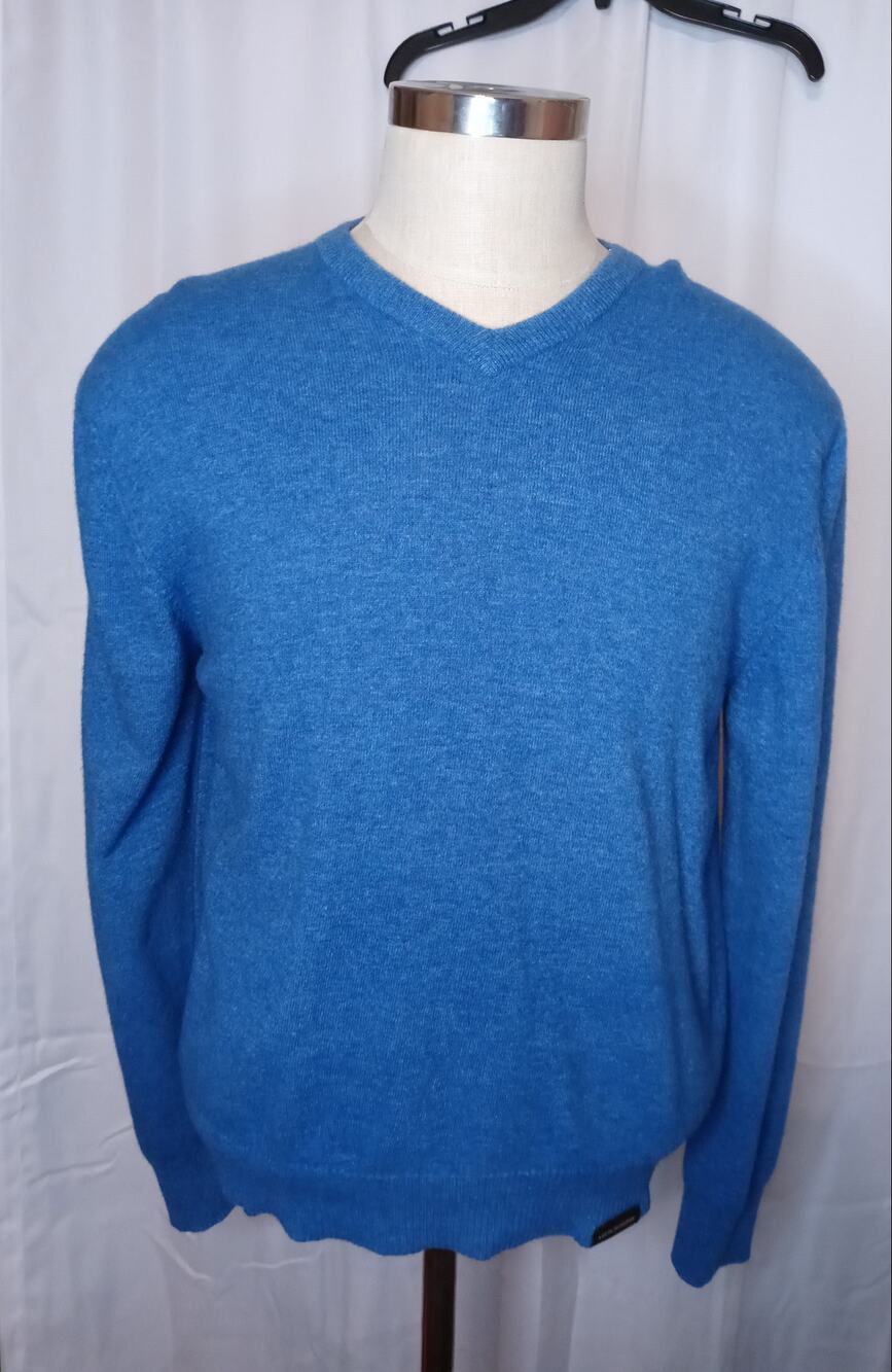 ABERCROMBIE & FITCH Mens XL V-Neck Blue Sweater